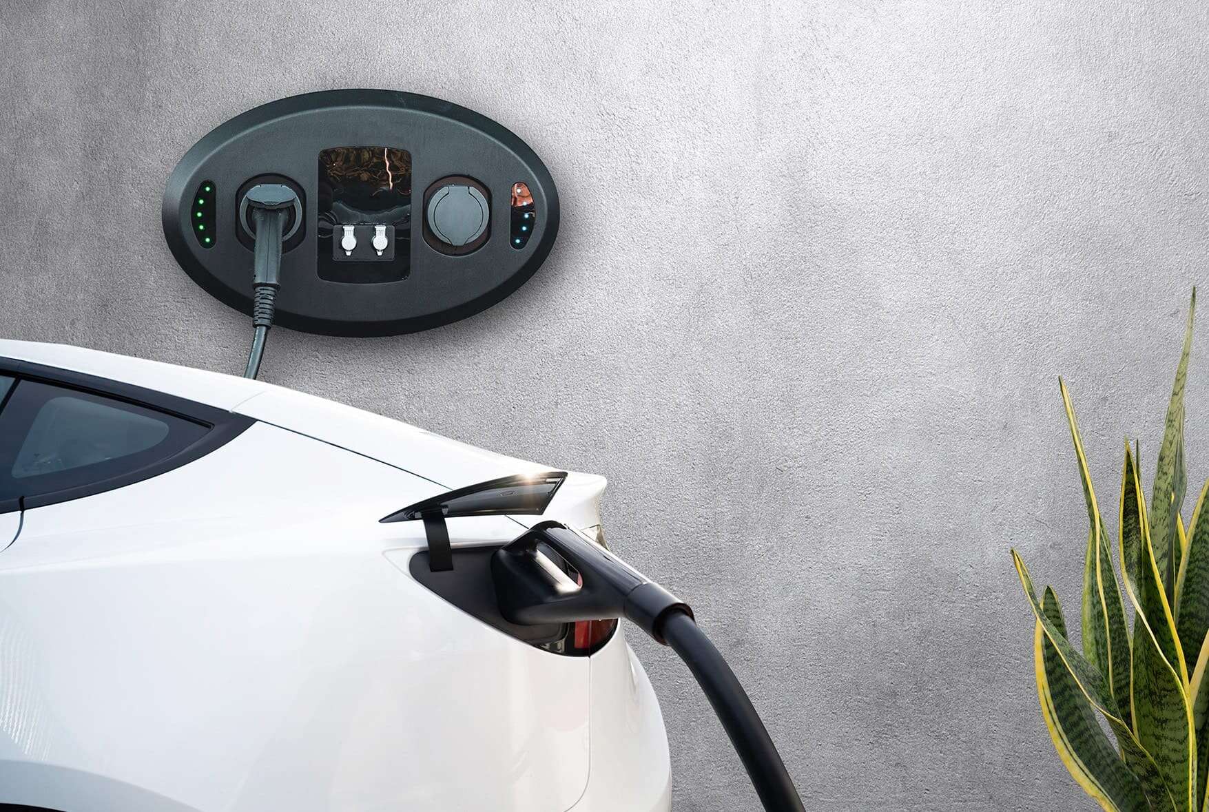 ev charger plugged into car